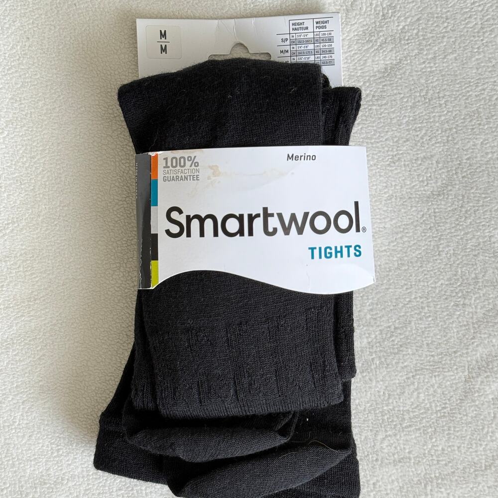 Smartwool Merino Tights Textured Womens Size Medium Wool Blend Black